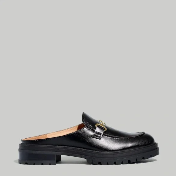 Madewell The Bradley Hardware Lugsole Leather Loafer Mule Preppy Black Sz 8 - Picture 2 of 10